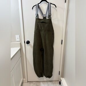 Fashion Green Fleece Overalls